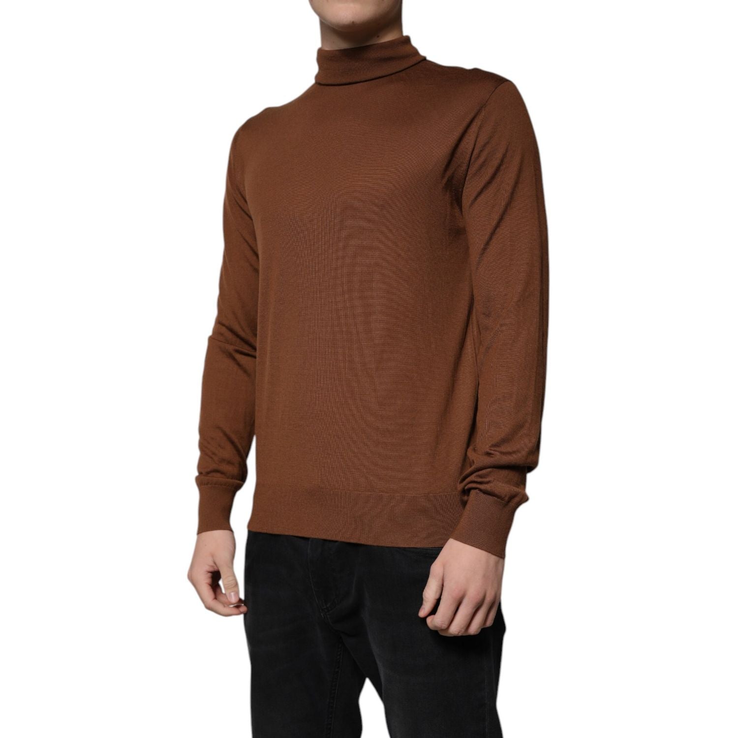 Dolce & Gabbana Brown Cashmere Turtleneck Pullover Sweater