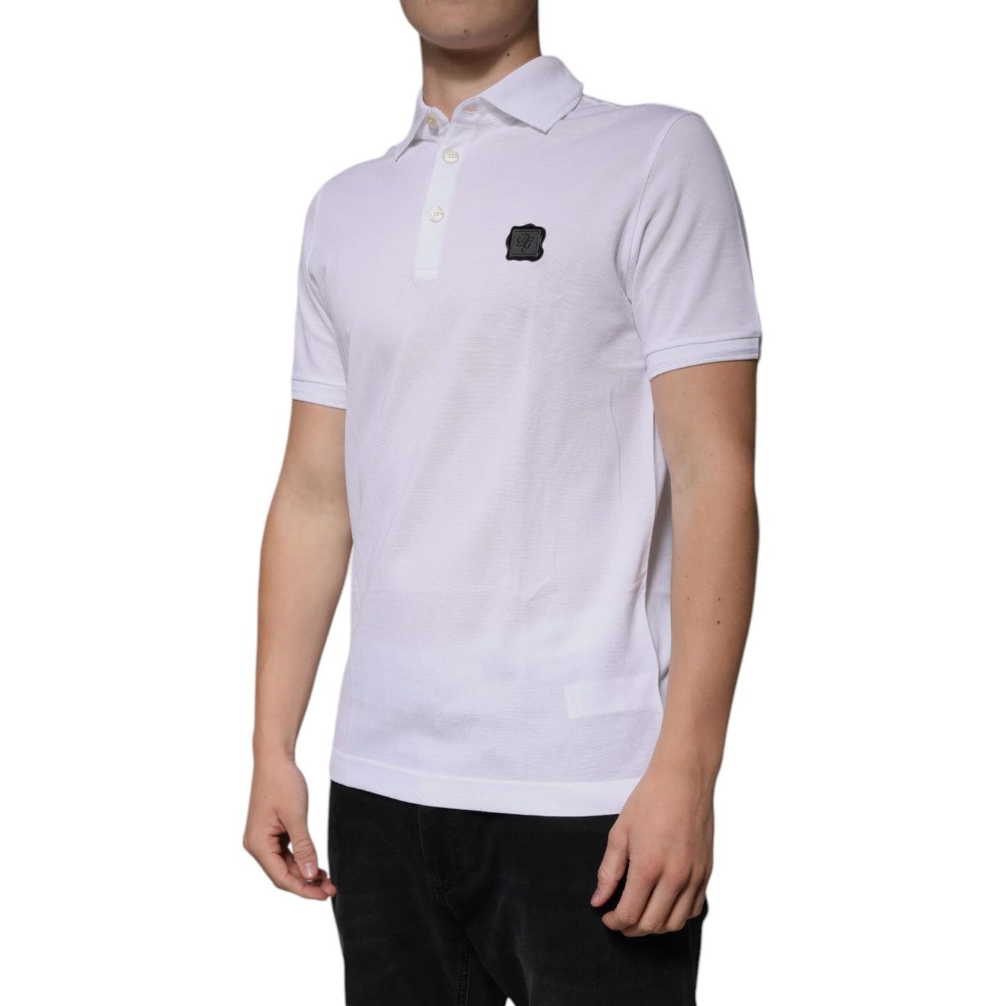 Dolce & Gabbana White Collared Short Sleeves Polo T-shirt