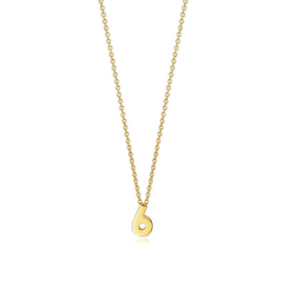 Gold necklace with number pendant, showcasing elegance and simplicity. Ideal for adding a subtle charm to any outfit.