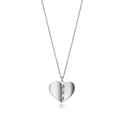 Silver heart necklace from VICEROY JEWELS Mod. 61065C100-36 for women, featuring quartz analog dial and water-resistant case.