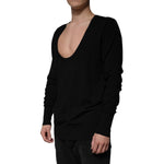 Dolce & Gabbana Black Wool Round Neck Pullover Sweater