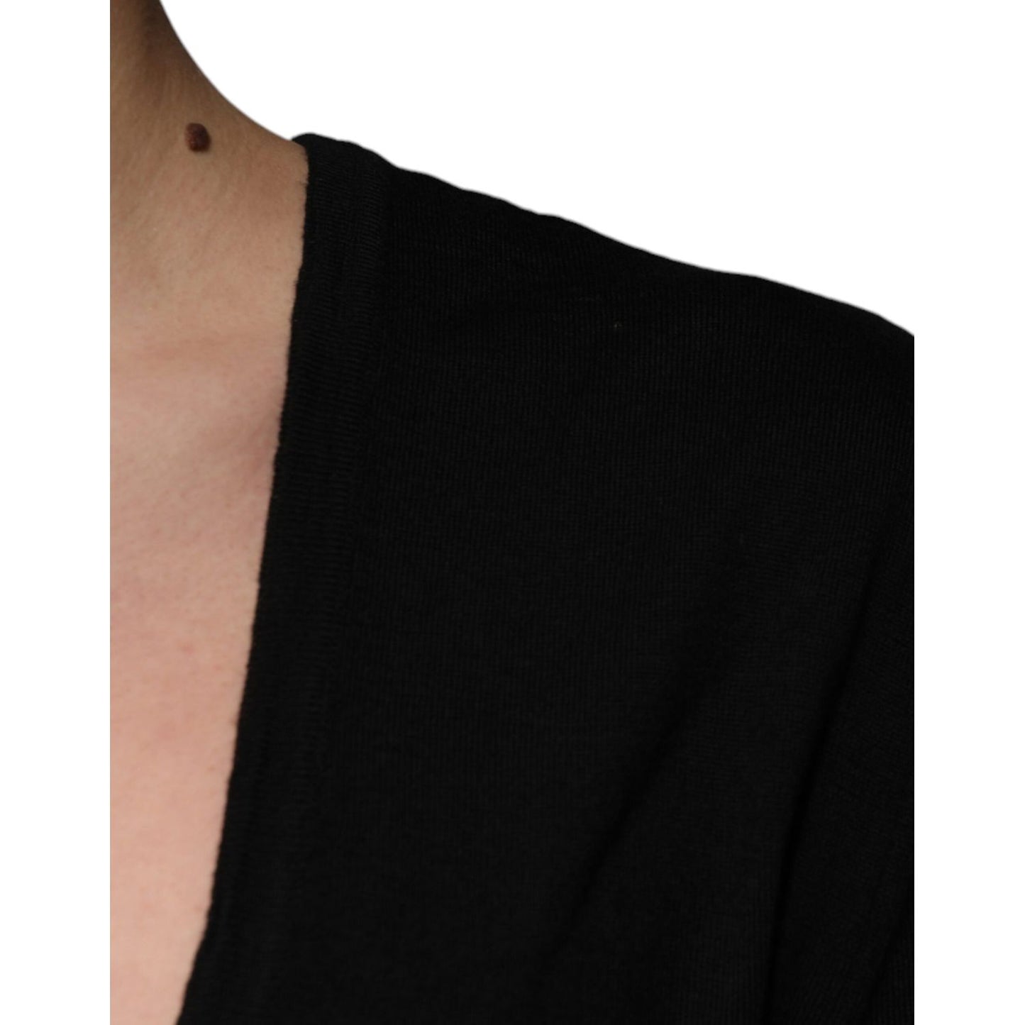 Dolce & Gabbana Black Wool Round Neck Pullover Sweater
