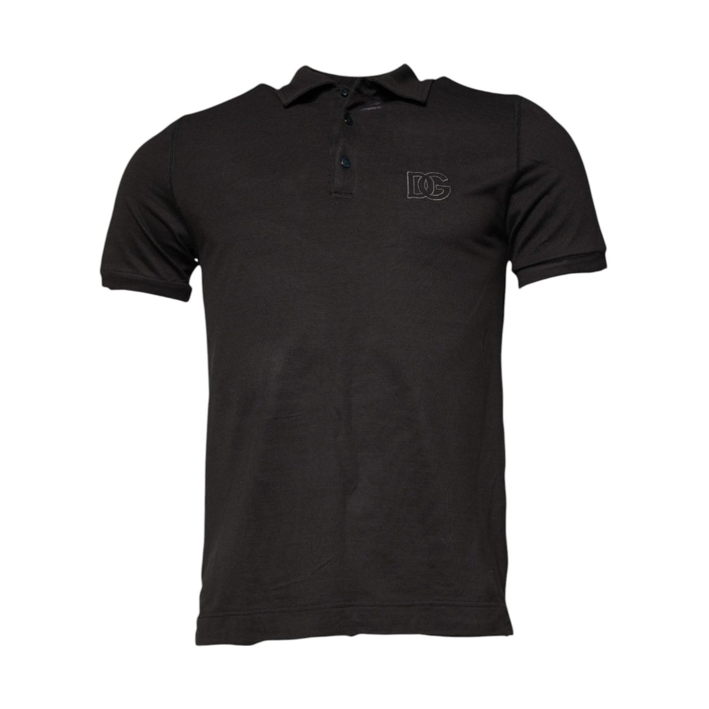 Dolce & Gabbana Dark Gray Collared Short Sleeves Polo T-shirt