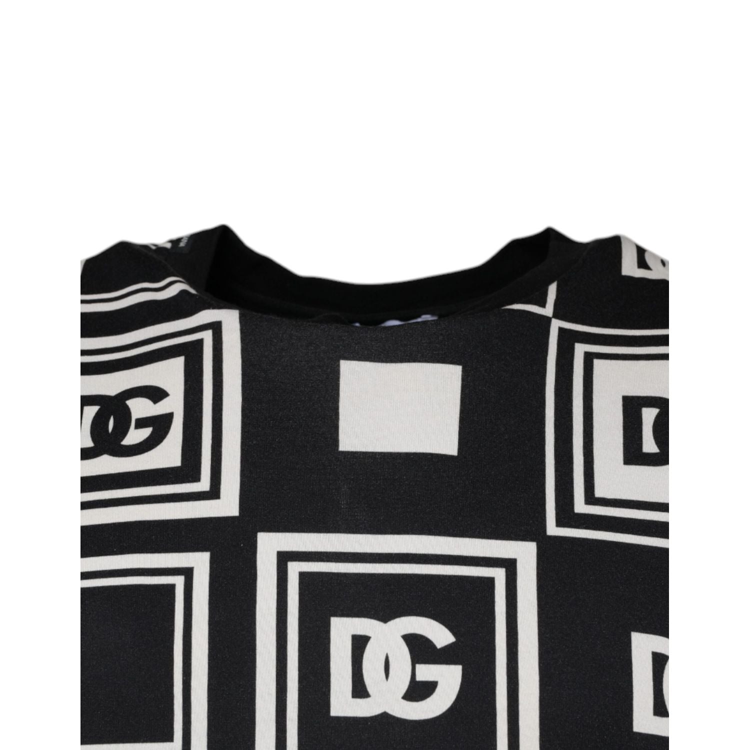 Dolce & Gabbana Black Logo Monogram Cotton Crew Neck T-shirt