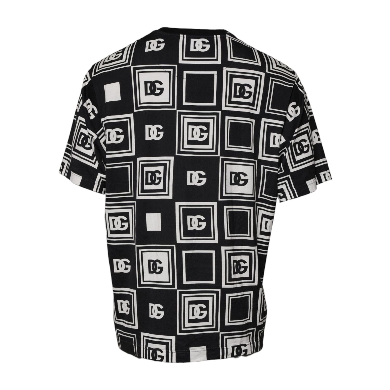 Dolce & Gabbana Black Logo Monogram Cotton Crew Neck T-shirt