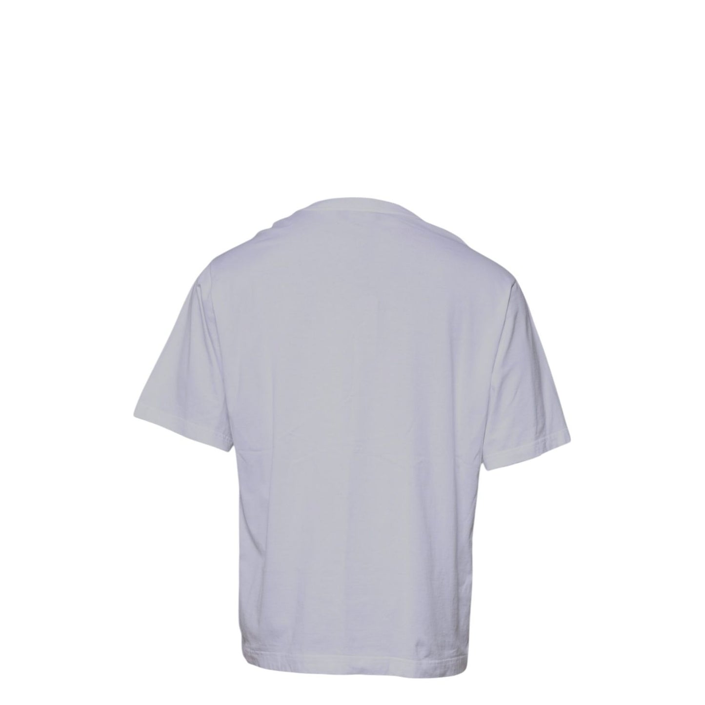 Dolce & Gabbana White Logo Print Cotton Crew Neck T-shirt