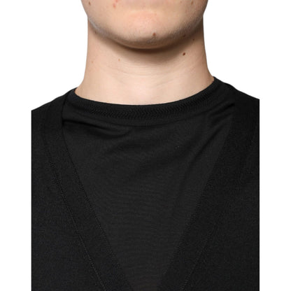 Dolce & Gabbana Black Cashmere Button Down Cardigan Sweater