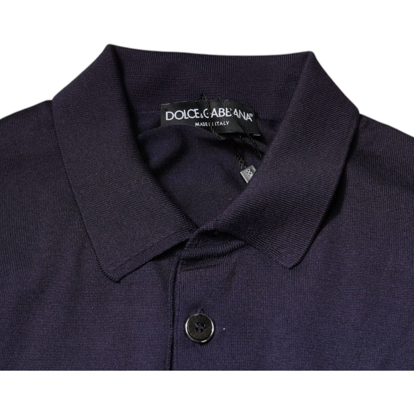 Dolce & Gabbana Blue Silk Collared Short Sleeves Polo T-shirt