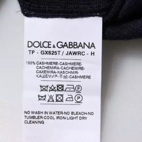 Dolce & Gabbana Blue Cashmere Turtleneck Pullover Sweater TSH87789-52