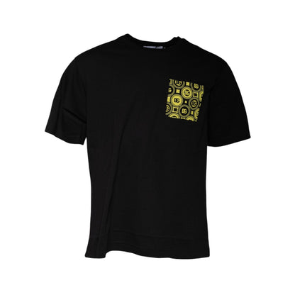 Dolce & Gabbana Black Logo Print Cotton Short Sleeves T-shirt
