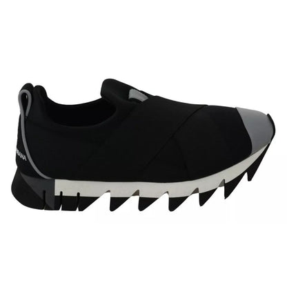 Dolce & Gabbana Black Shark Neoprene Stretch Sneakers Shoes