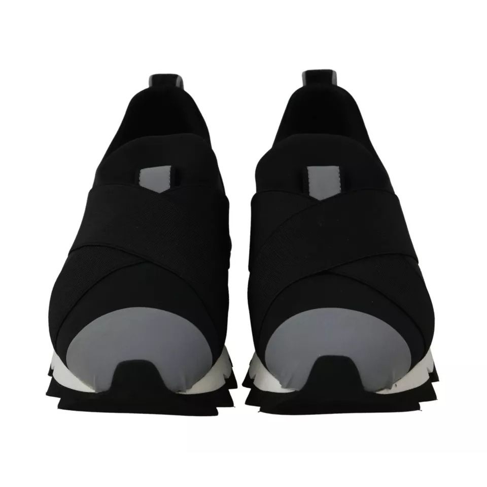 Dolce & Gabbana Black Shark Neoprene Stretch Sneakers Shoes