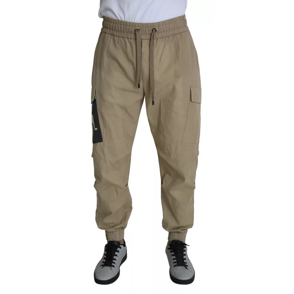 Dolce & Gabbana Beige Pin Up Print Cargo Pants