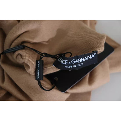Dolce & Gabbana Beige Cashmere Silk Turtleneck Pullover Sweater