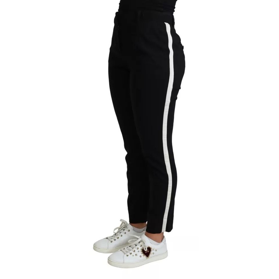 Dolce & Gabbana Black Virgin Wool Stretch Skinny Pants