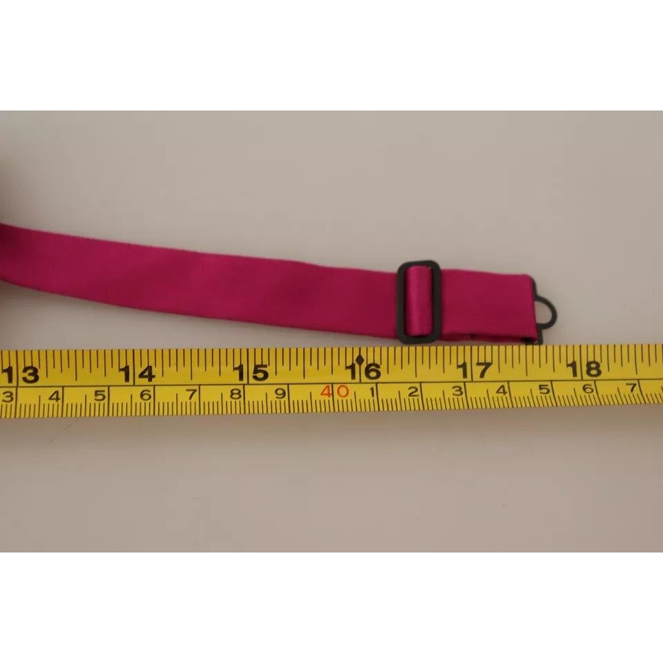 Dolce & Gabbana Pink Silk Adjustable Neck Bow Tie Men FT3515