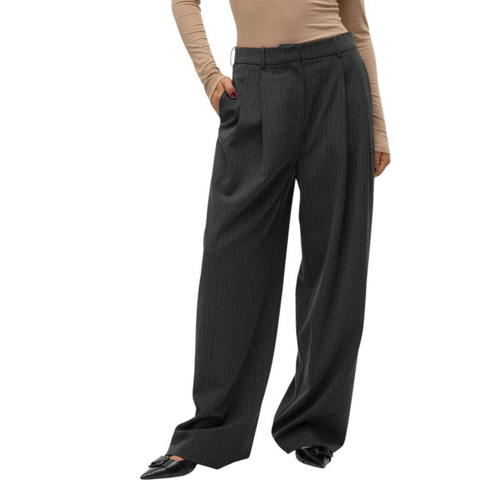Vero Moda Gray Polyester Casual Pants