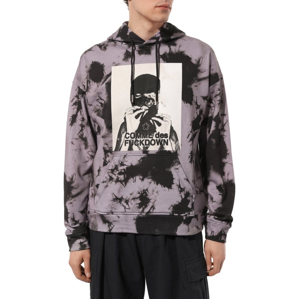 Comme Des Fuckdown Gray Cotton Men Sweater with Hood