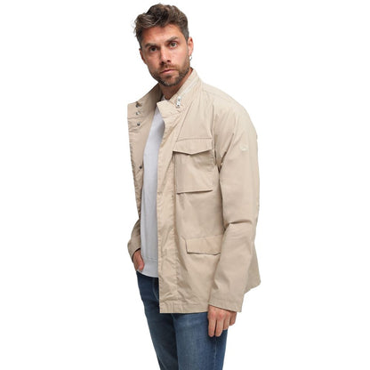 People Of Shibuya Beige Cotton Men Jacket