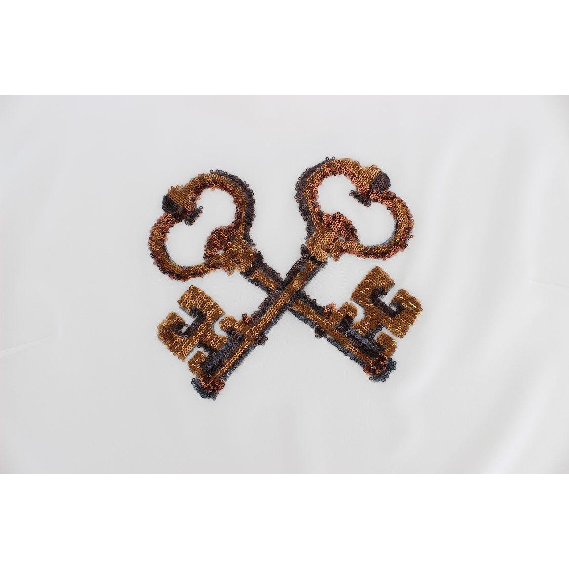 象牙色亮片真丝上衣