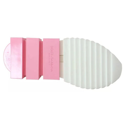 Dolce & Gabbana Pink White Logo Sorrento Sneakers Shoes