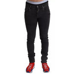 Dolce & Gabbana Gray Running Denim Stretch Logo Skinny Jeans