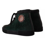 Dolce & Gabbana Green Corduroy High Tops Sneakers Mens Casual Shoes