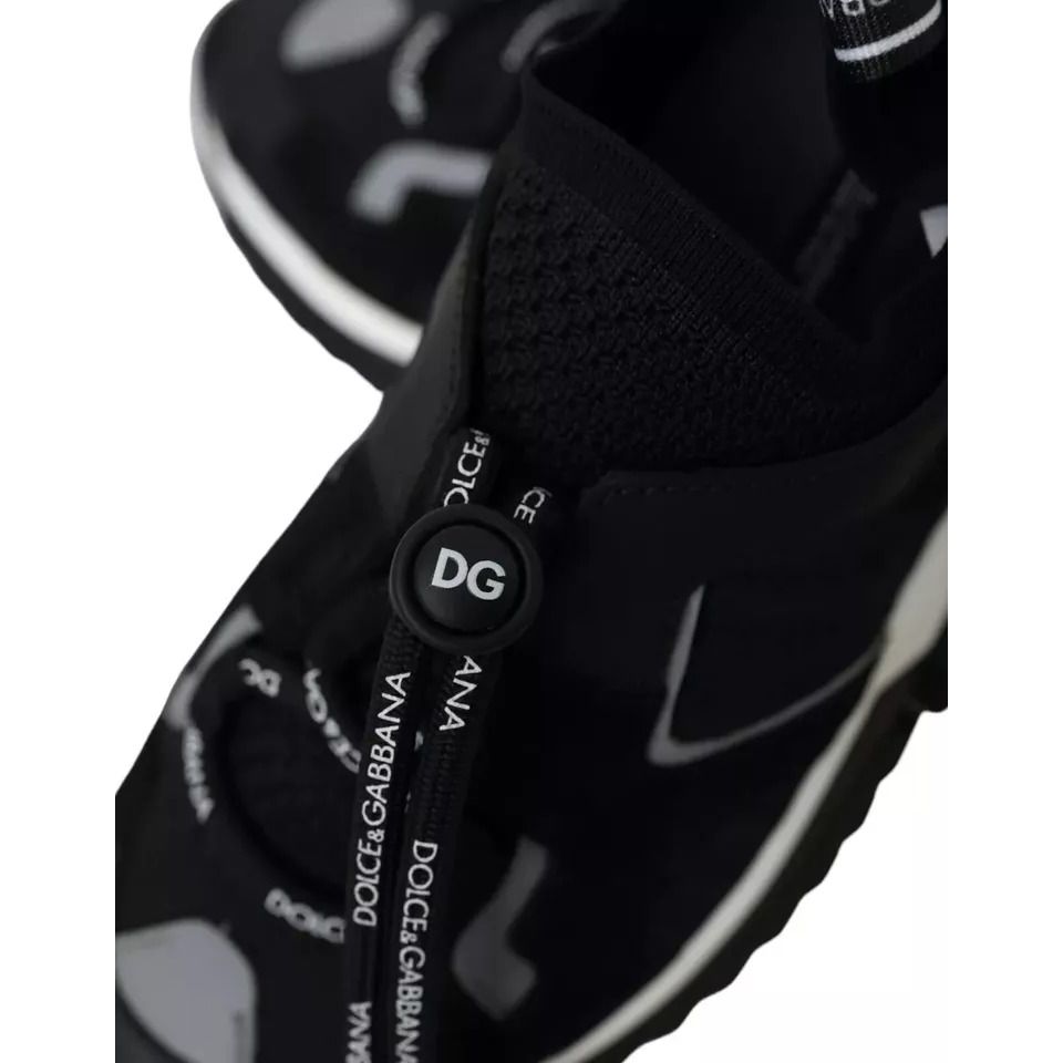 Dolce & Gabbana Black White Logo Sorrento Mens Sneakers Shoes