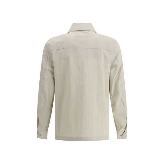 Back view of the Belstaff Drome Jacket showcasing elegant classic collar and double-slider zipper for an adjustable fit.