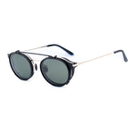 Vuarnet Black Stainless Steel Frames with clip-on sunglasses in brown category 3, size 54/17/145 mm