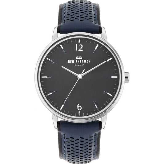Ben Sherman Blue Leather Watch 1728,67434610848,Ben Sherman,Blue,Men,New with tags,Watches,Watches for Men - Watches Ben Sherman BSWB038UAC