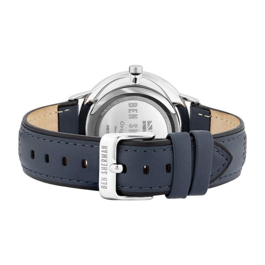 Ben Sherman Blue Leather Watch 1728,67434610848,Ben Sherman,Blue,Men,New with tags,Watches,Watches for Men - Watches Ben Sherman BSWB038UAC