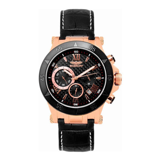 Bobroff Black Leather Watch 1728,67434610848,Black,Bobroff,Men,New with tags,Watches,Watches for Men - Watches Bobroff BOBF1001M15AC