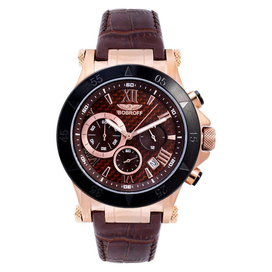 Bobroff Brown Leather Watch 1728,67434610848,Bobroff,Brown,Men,New with tags,Watches,Watches for Men - Watches Bobroff BOBF1001M65AC