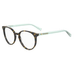 Love Moschino Bicolor Acetate Frames MOL565-086 glasses for women, featuring tortoise and mint green design with 52/18/140mm dimensions