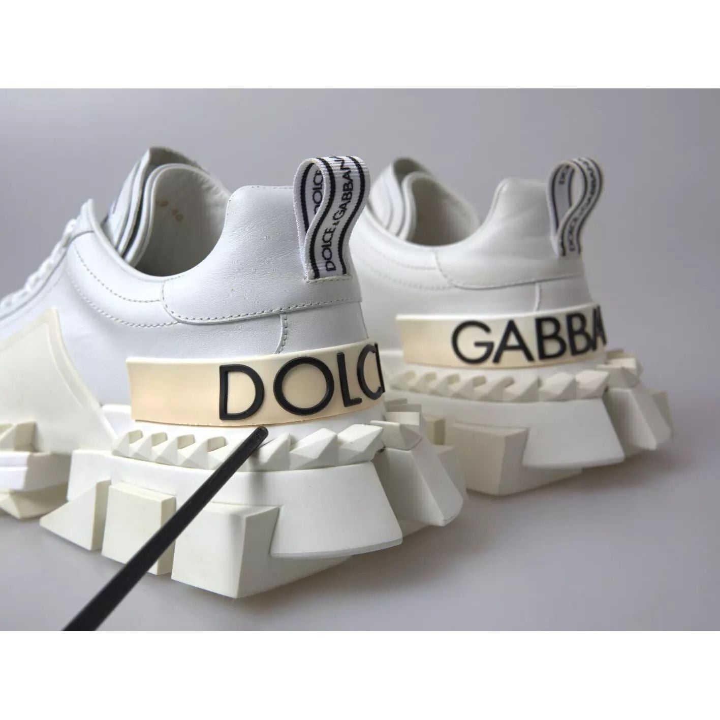 Dolce & Gabbana White Leather Super Queen Women Sneakers
