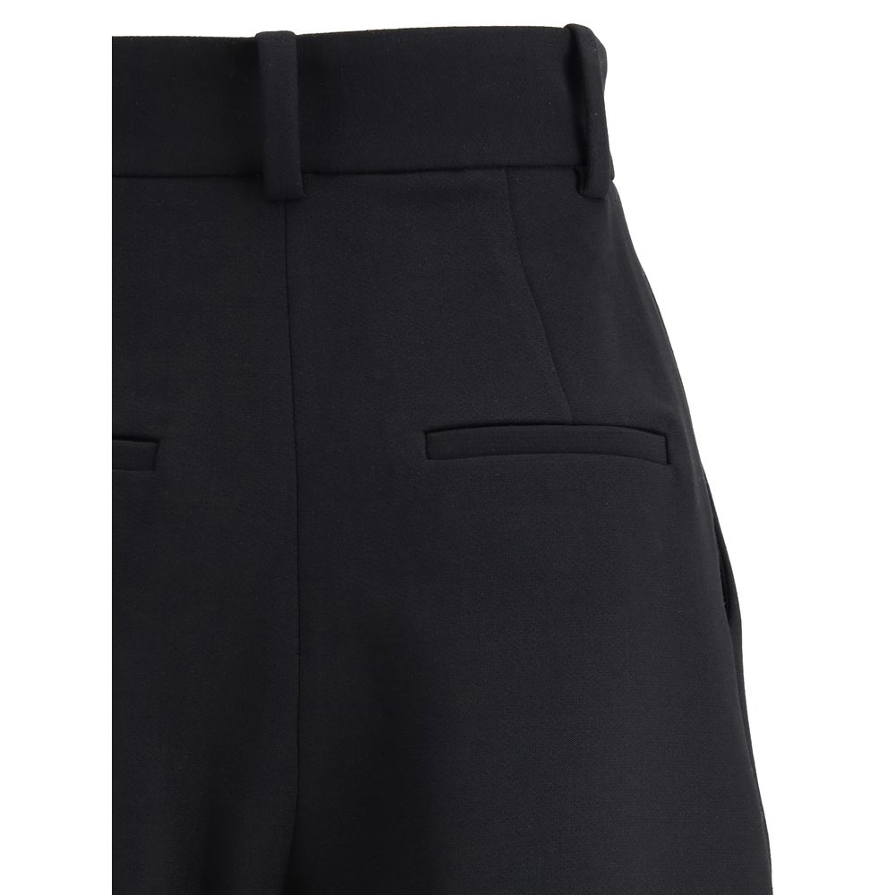 Khaite Black Viscose Casual Pants
