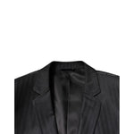 Dolce & Gabbana Black Stripe Wool Single Breasted Blazer
