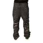 Dolce & Gabbana Gray Tattered Cotton Straight Men Denim Jeans