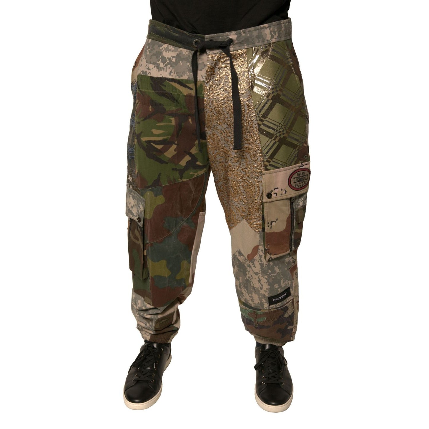 Dolce & Gabbana Multicolor Patchwork Men Jogger Pants