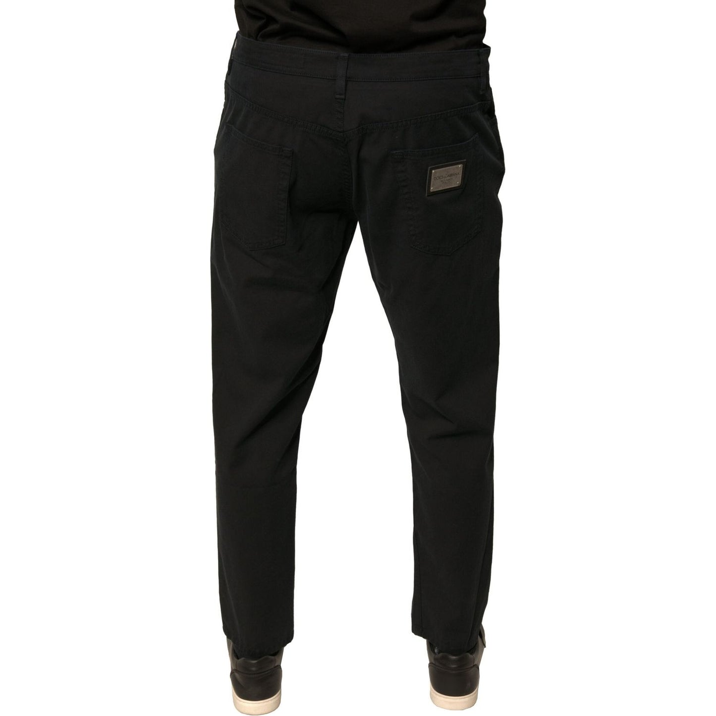 Dolce & Gabbana Black Logo Cotton Stretch Skinny Denim Jeans