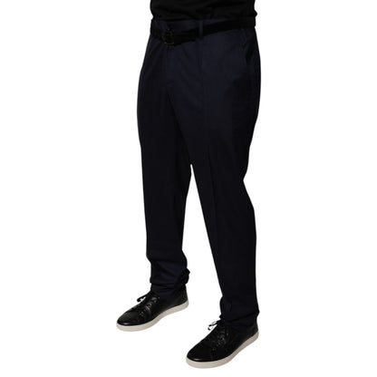 Dolce & Gabbana Dark Blue Tapered Formal Dress Pants