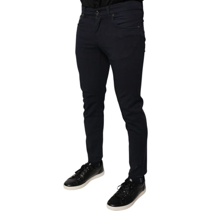 Dolce & Gabbana Black Logo Cotton Stretch Skinny Denim Jeans