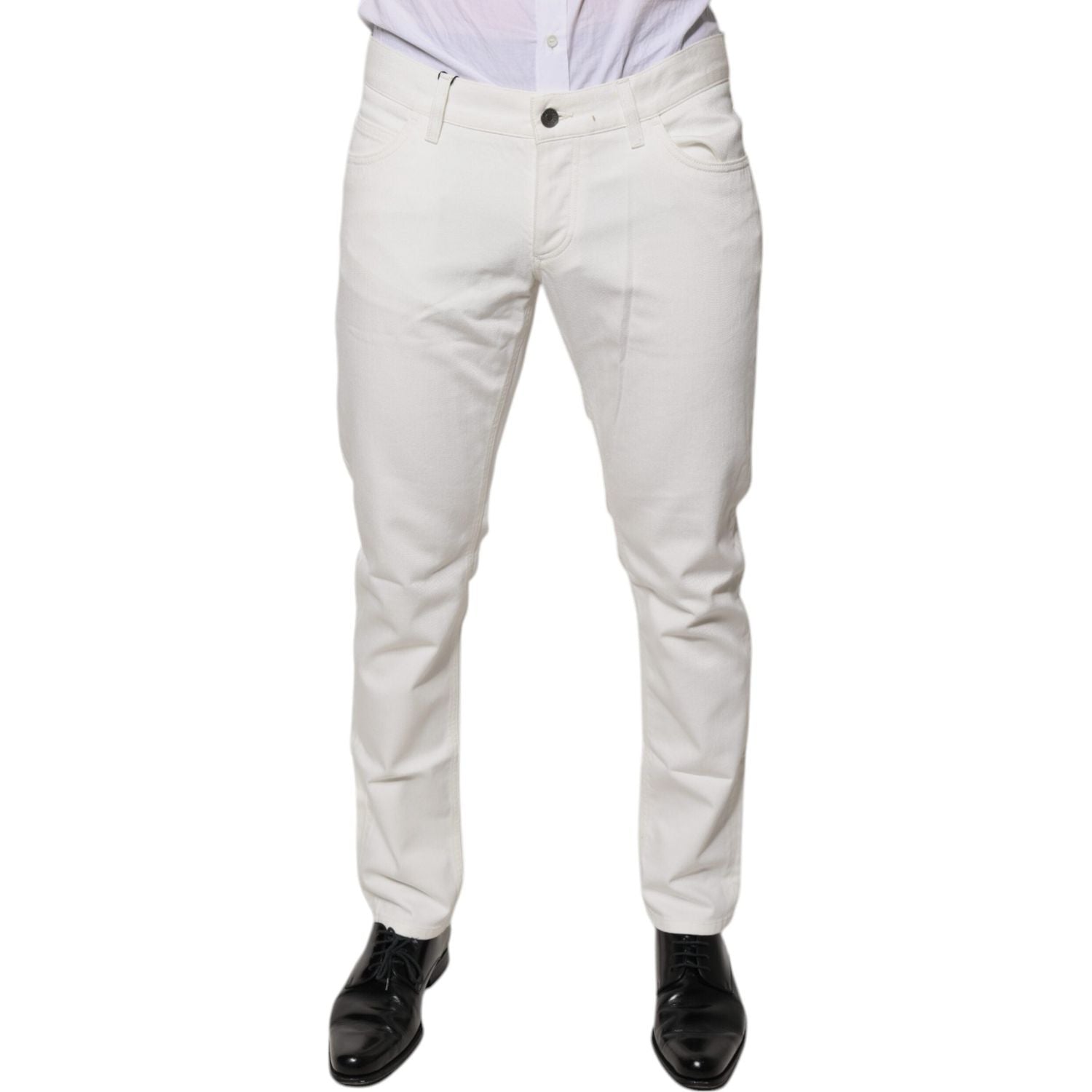 Dolce & Gabbana White Cotton Skinny Denim Jeans