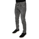 Dolce & Gabbana Gray Washed Cotton Skinny Denim Jeans