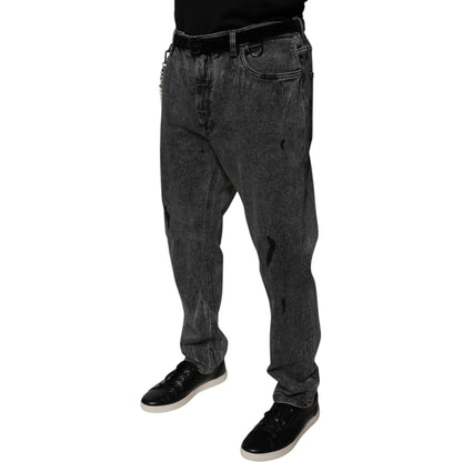 Dolce & Gabbana Dark Gray Cotton Skinny Denim Jeans