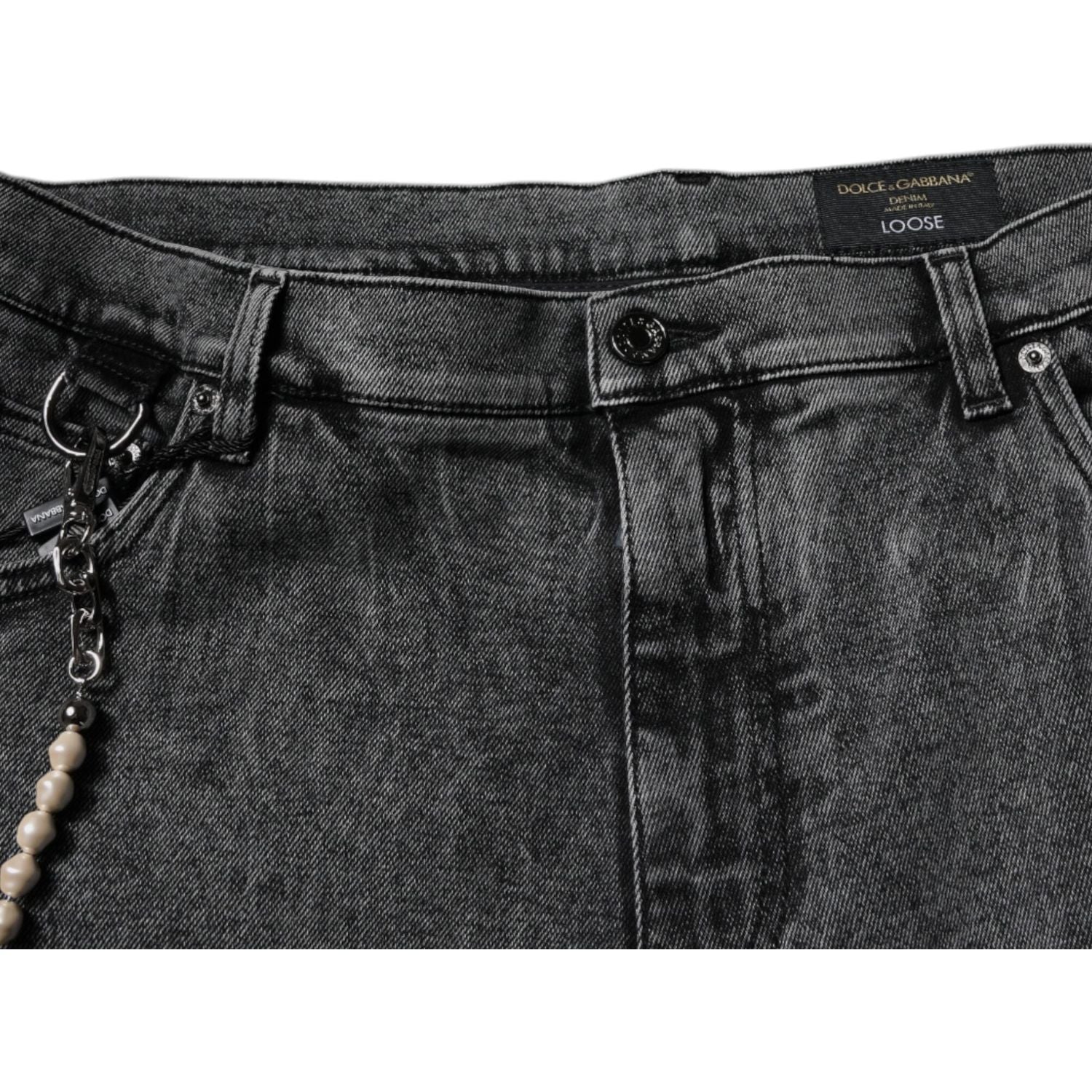 Dolce & Gabbana Dark Gray Cotton Skinny Denim Jeans