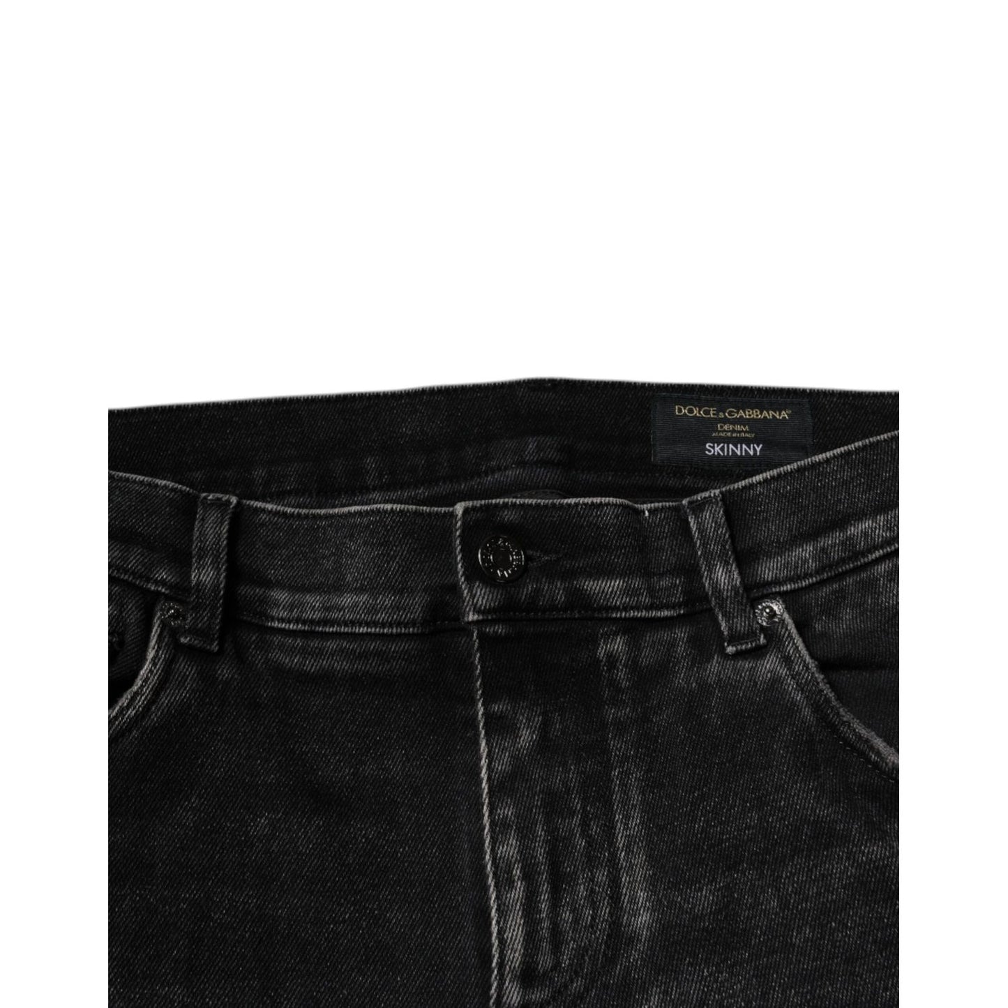 Dolce & Gabbana Black Cotton Stretch Skinny Men Denim Jeans