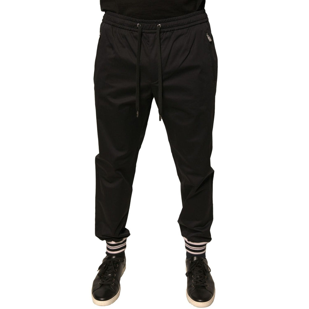 Dolce & Gabbana Black Cotton Stretch Jogger Sweatpants Pants