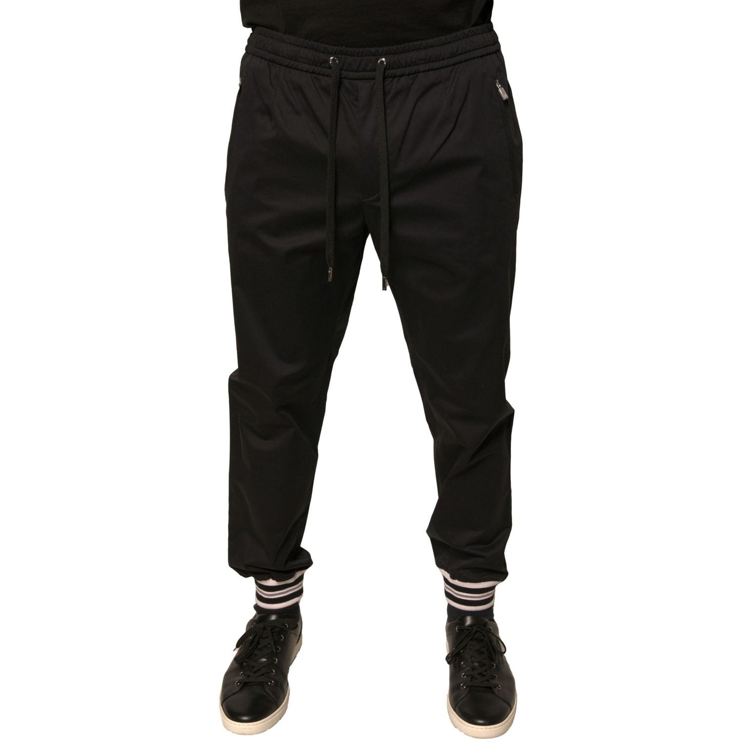 Dolce & Gabbana Black Cotton Stretch Jogger Sweatpants Pants